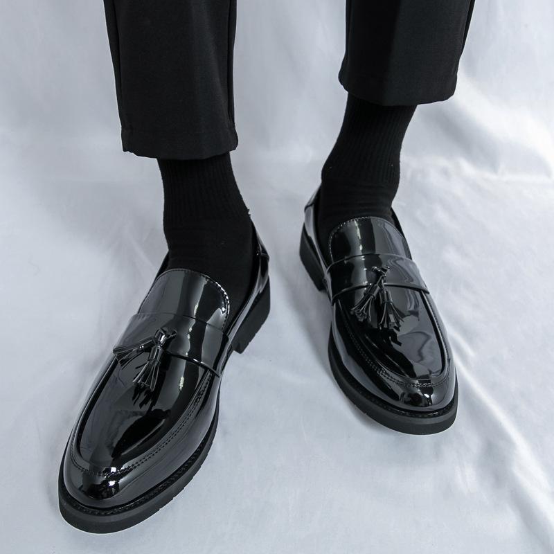 Men's Retro British Style Leather Tassel Loafers: Slip-On Casual Dress Shoes In Large Sizes