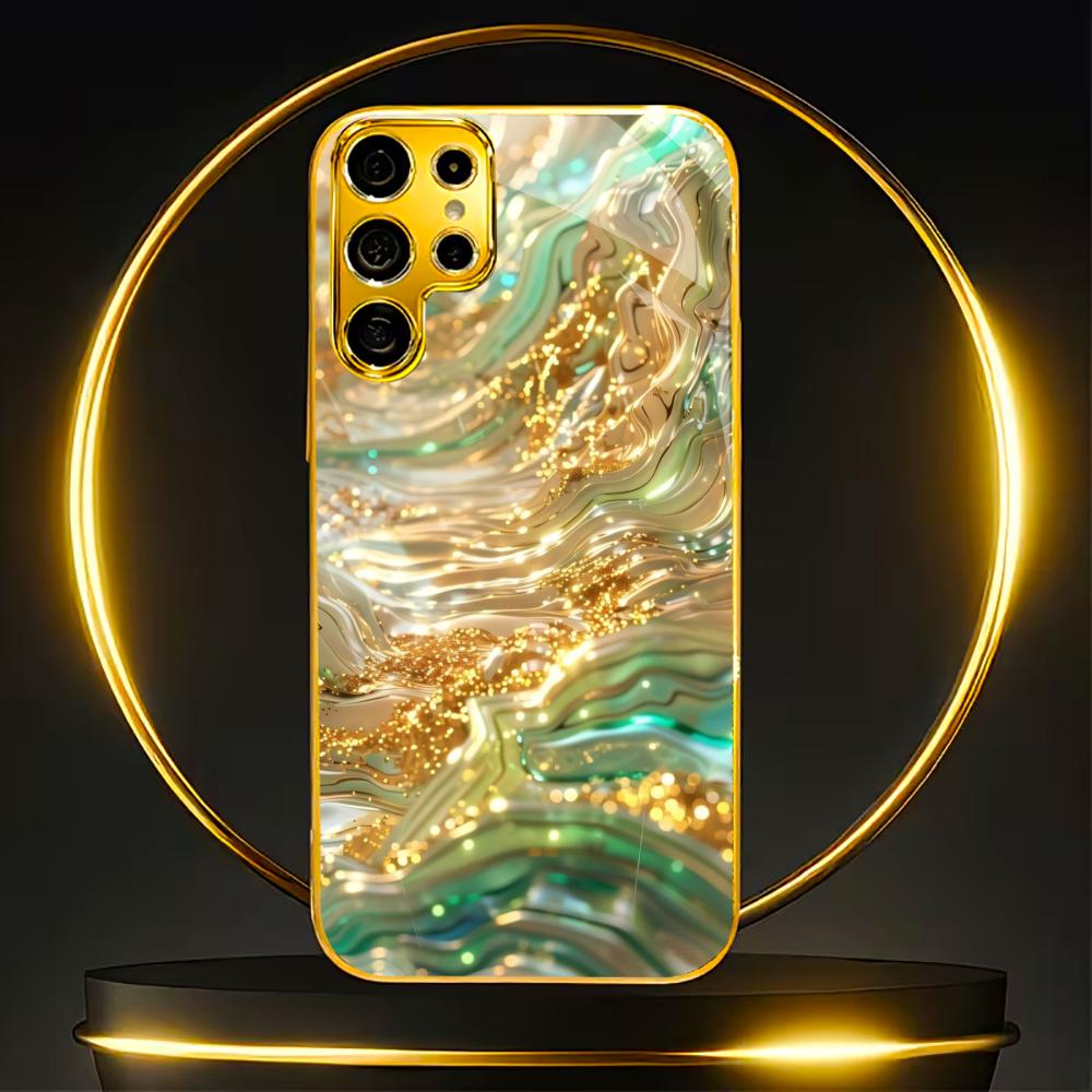 

Atmosphere Simplicity High-end Electroplating Glass PhoneCase for Samsung Galaxy S26 S25 S24 S23 S22 S21 FE,Ultra,Plus GalaxyS24FE