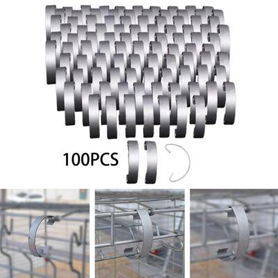100 Pièces Crochets de Porte de Cage à Poulets, Serrures de Volaille en Acier, Supports de Fixation Durables, Accessoires