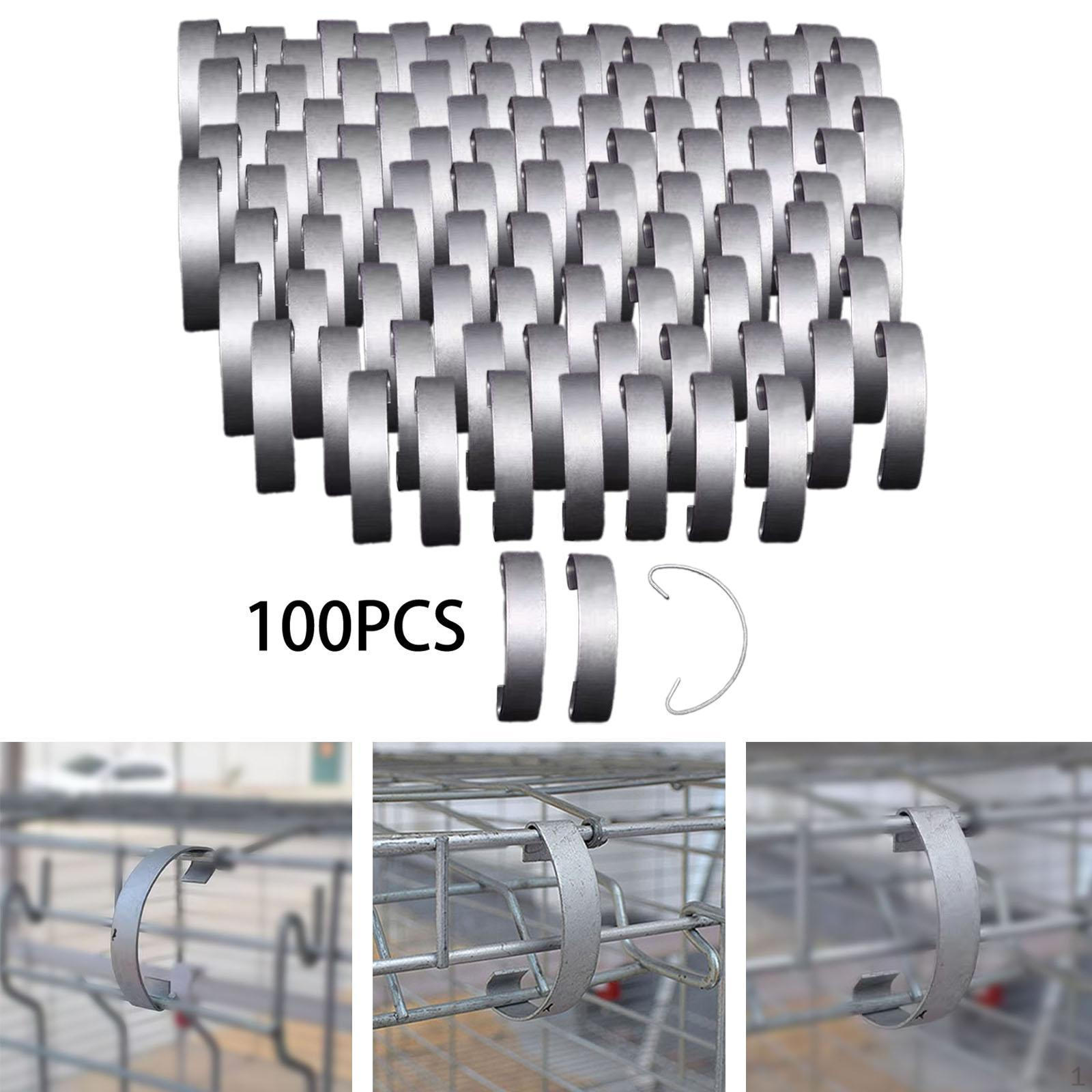 100 Pcs Chicken Cage Door Hooks, Steel Poultry Locks, Durable Fixing Brackets, Accessories