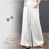 2026 Spring/Summer Women's High Waist Cotton Linen Wide Leg Floor-Length Pants