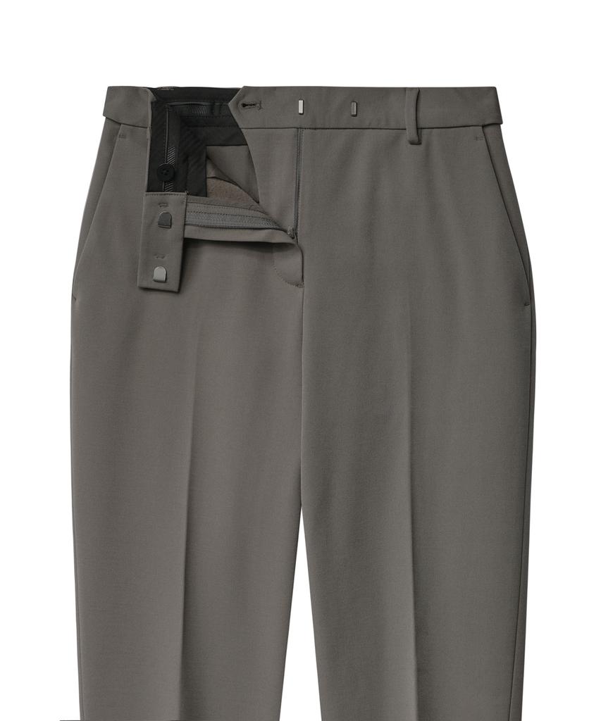 MUSINSA STANDARD WOMAN Women'S Heavyweight Fleece-Lined Slim Straight Hidden Elastic Waist Slacks [Warm Gray]
