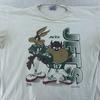 Distressed Vtg New York Jets Taz Looney Tunes 2-Sided T-Shirt L NFL Football 90s