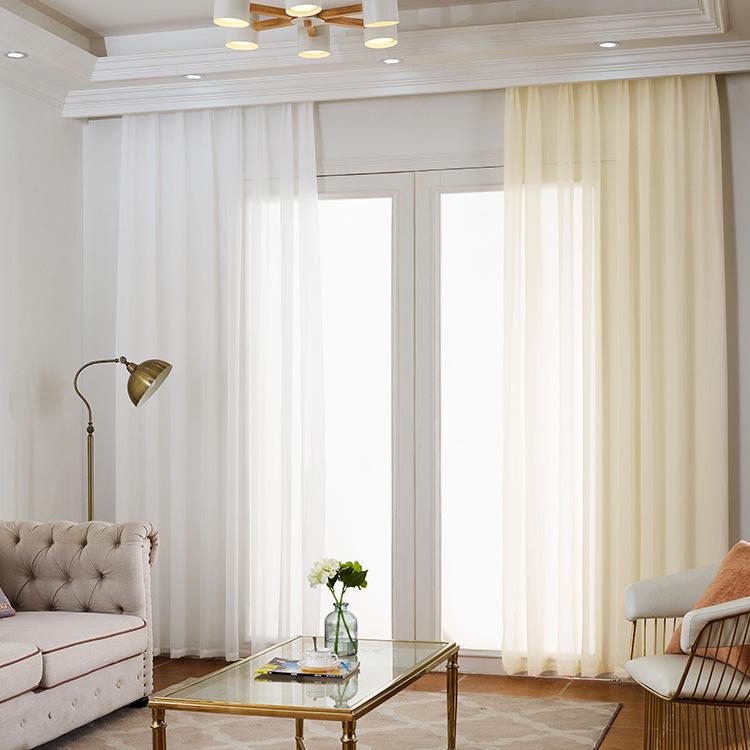 Einfarbige transparente Chiffon-Fenstervorhänge für Wohnzimmer und Schlafzimmer