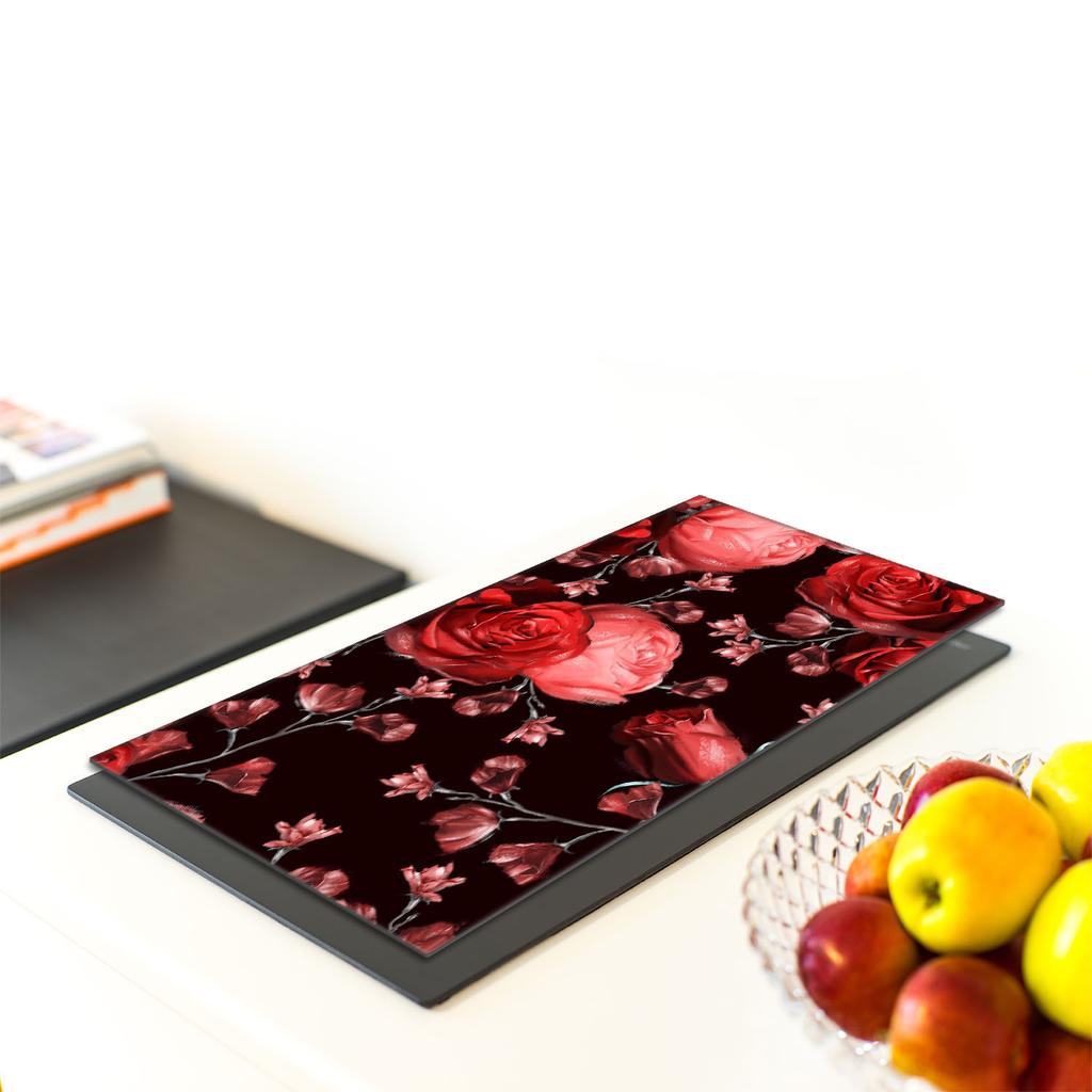 GLAS-SCHNEIDEBRETT 30x52 Rosen