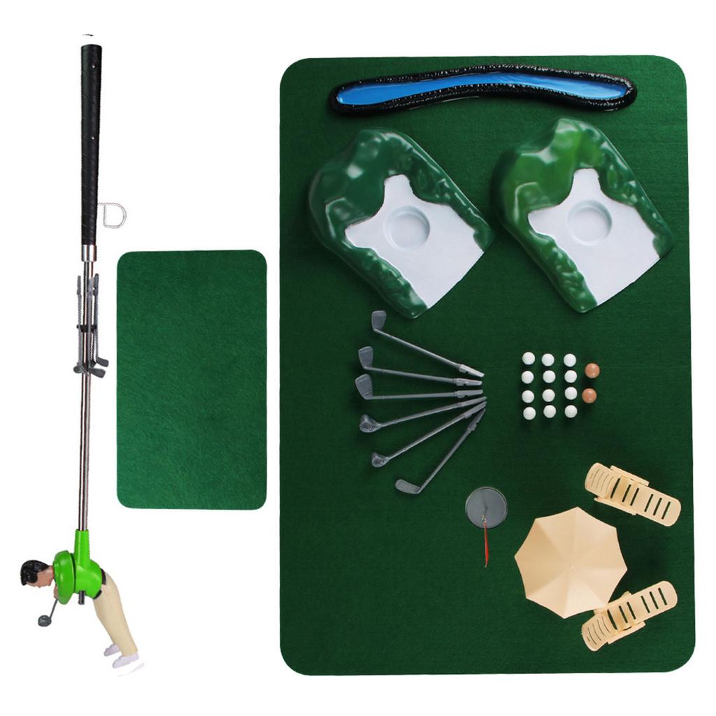 Golf Game Set Putting Mat Indoor Outdoor Golf Putters Putting Green Practice Training Aids Golf Gift for Home and Office