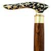 Nautical Brass Walking Cane with Designer Engraved Head Handle - Foldable, for Men & Women