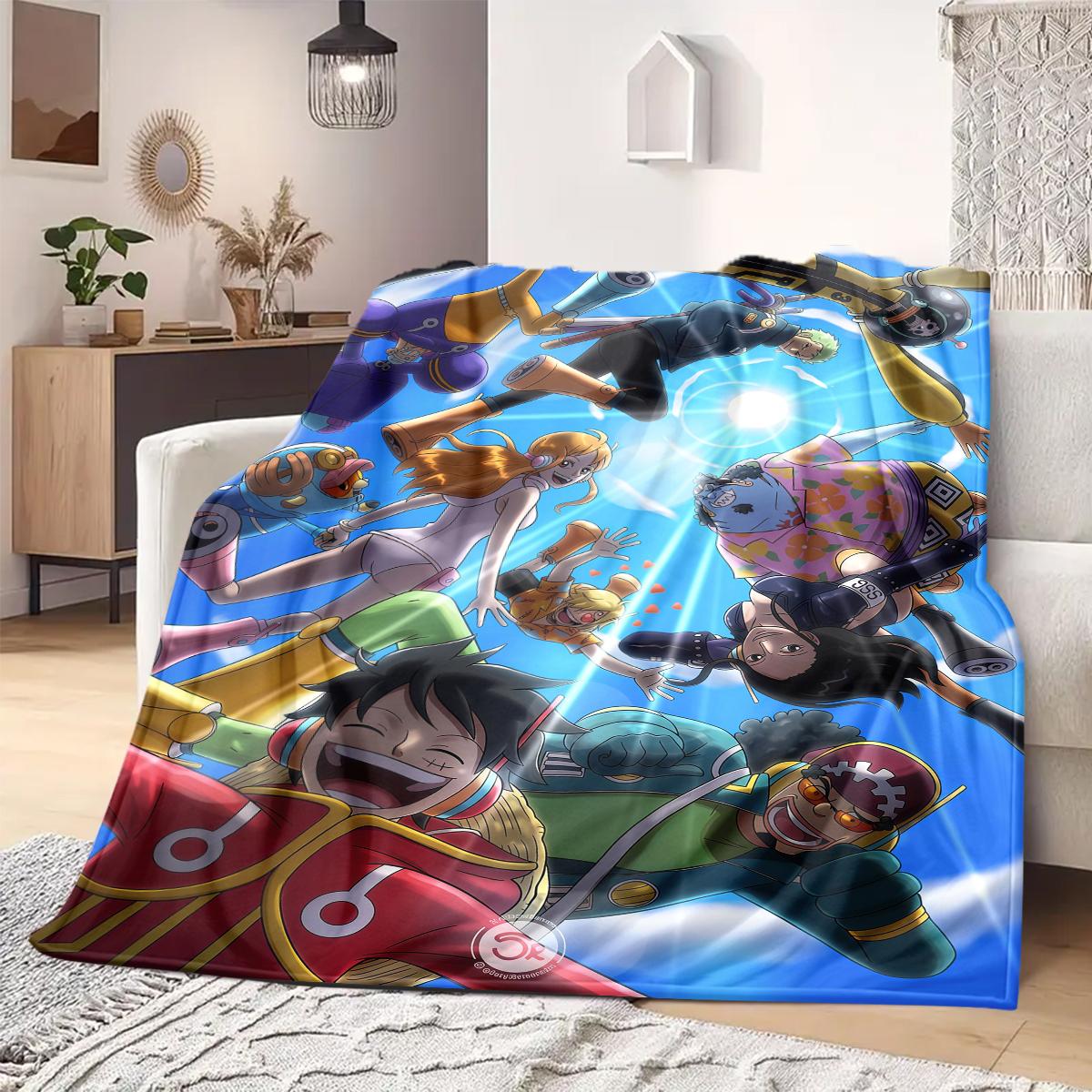 

ONE PIECE Anime Print Blanket Warm Comfortable Flannel Blanket Suitable for Bedrooms,Sofas, Beds,Chairs,Travel -QIAO91 75x90cm