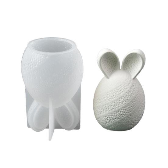Silicone Molds Easter Bunny Egg Casting Mold Set for Plaster Soy Wax Resin Flexible Easy Release Craft