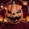 Disfraz de Halloween para Cabeza Completa Máscara de Calabaza, Máscara de Látex con Textura Realista, Accesorio de Cosplay Aterrador Suave para Noche de Fiesta, Agujeros Respiratorios para Ojos y Boca,