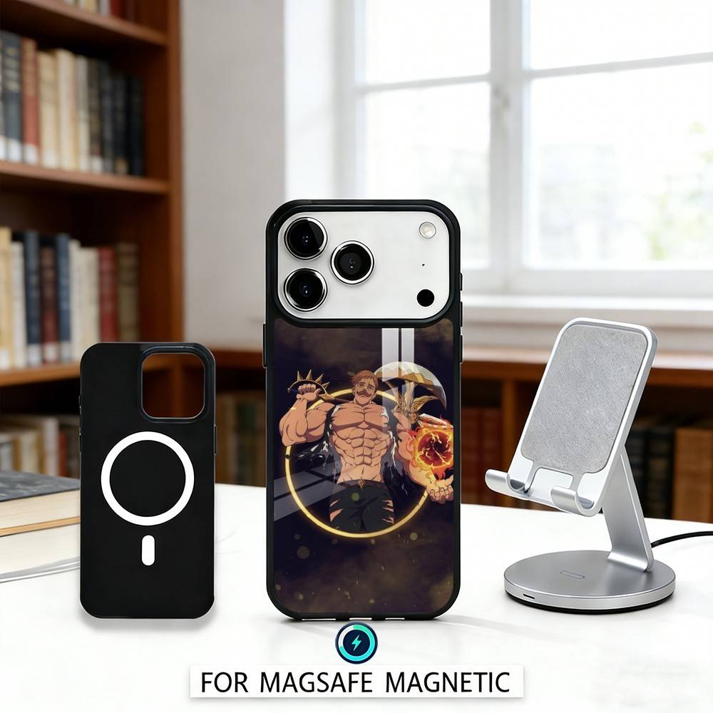 

E-Escanor S-Sun Cartoon Phone Case Magnetic For iPhone17 16 15 14 13 12 Pro Max For Magsafe Wireless Charging Cover iPhone12PROMAX