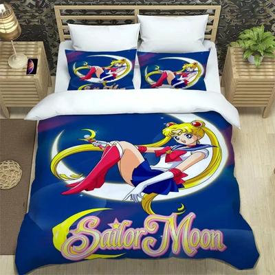 Anime S-Sailor Moon Yatak Takımı, Nevresim Yorgan Yatak Takımı Yorgan Kılıfı Yastık Kılıfı, King Queen Tek Boy Erkek Kız Yetişkinler