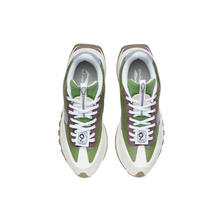 Li Ning Fangyuan EVO Cushioning Breathable Cushioning Breathable Low top Running Shoes Women's Mugwort Green AGCR228-4