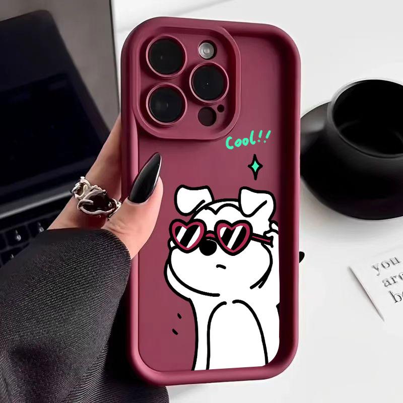 Funny Puppy Pattern Phone Case for iPhone 15 Pro Max 14 13 12 11 XS XR X 7 8 Plus SE 3 2022 Shockproof Soft Bumper Protective