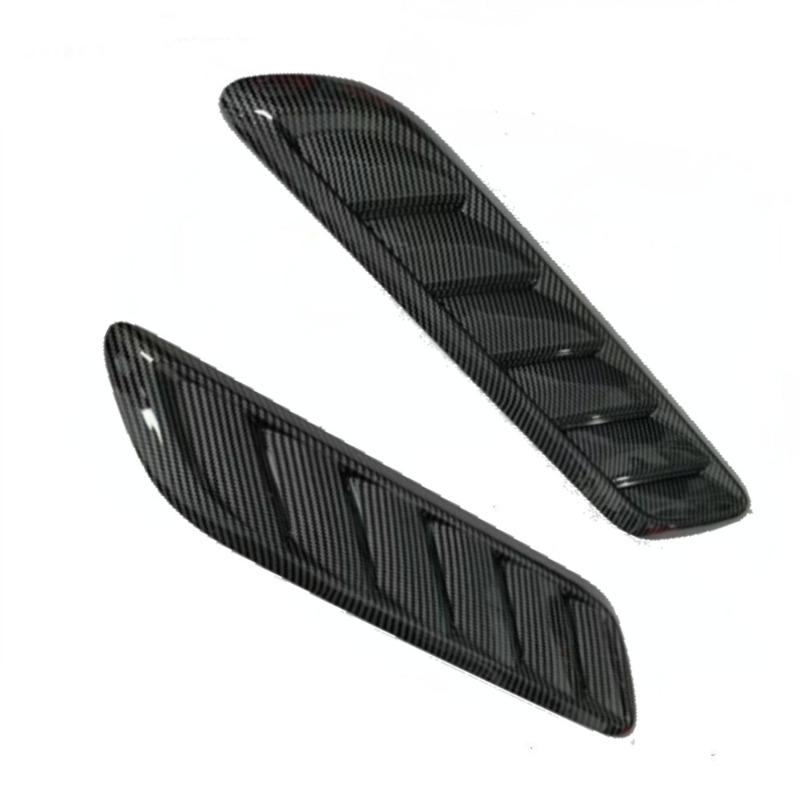 Glossy Black Front Hood Side Air Flow Vent Scoop Decor Trim Fit For Chevy Silveryado