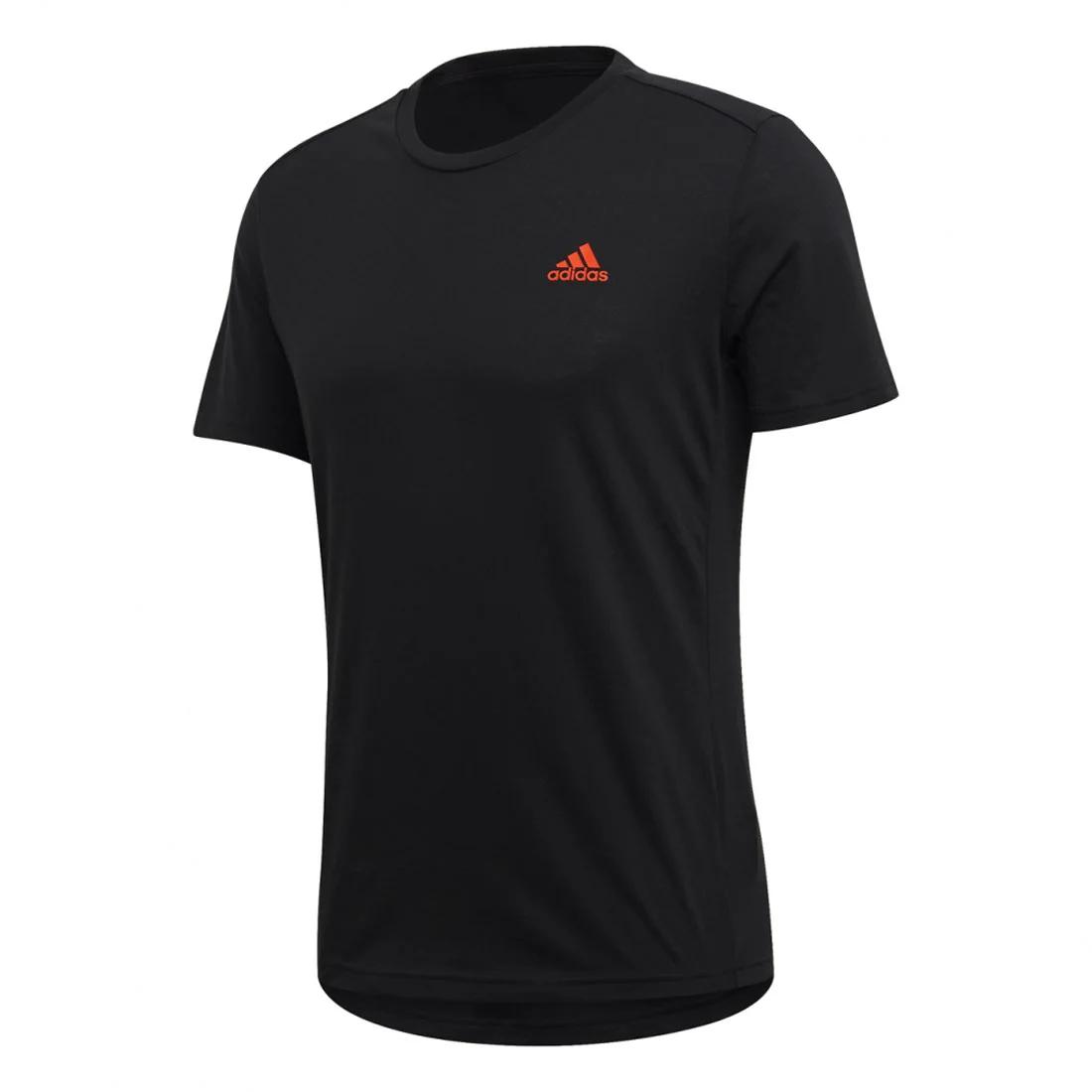 

Adidas Удобная футболка с круглым вырезом и коротким рукавом с логотипом, мужские футболки черного цвета FJ4998 L