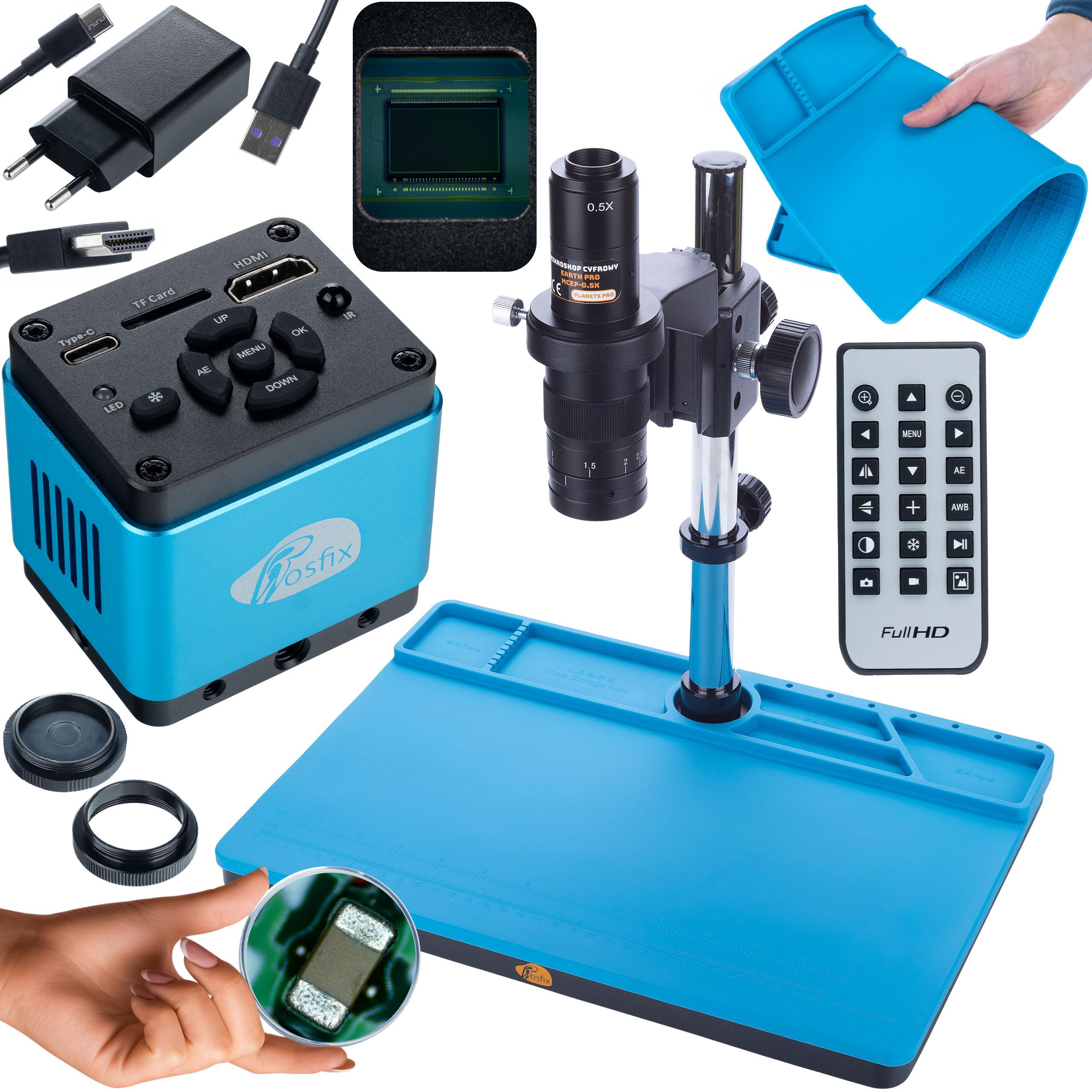 

Rosfix Zestaw Mikroskopowy Earth Pro MCEP-0.5X z Kamerą Aquarius PRO KMAP-HDMI-USBC 8,29 MP – Precyzyjne Obserwacje | Silikonowa Mata 380x260 mm