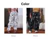 European & American Women's Fashion Casual Long Pants with Solid Color & 3D Pockets