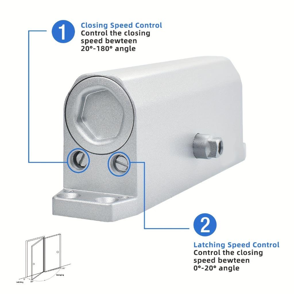 Automatic Door Closer - Matte Metal Finish, Touch & Remote Control, Hardware, Durable Metal Material, for Home/Office Use