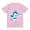 Oklou T-Shirt KÖRPERGRÖSSE Grafikdruck T-Shirts Kawaii Cartoon Druck Freizeitkleidung Damen/Herren 100% Baumwolle Anime T-Shirt Band T-Shirt Lustige Sommer Oberteile