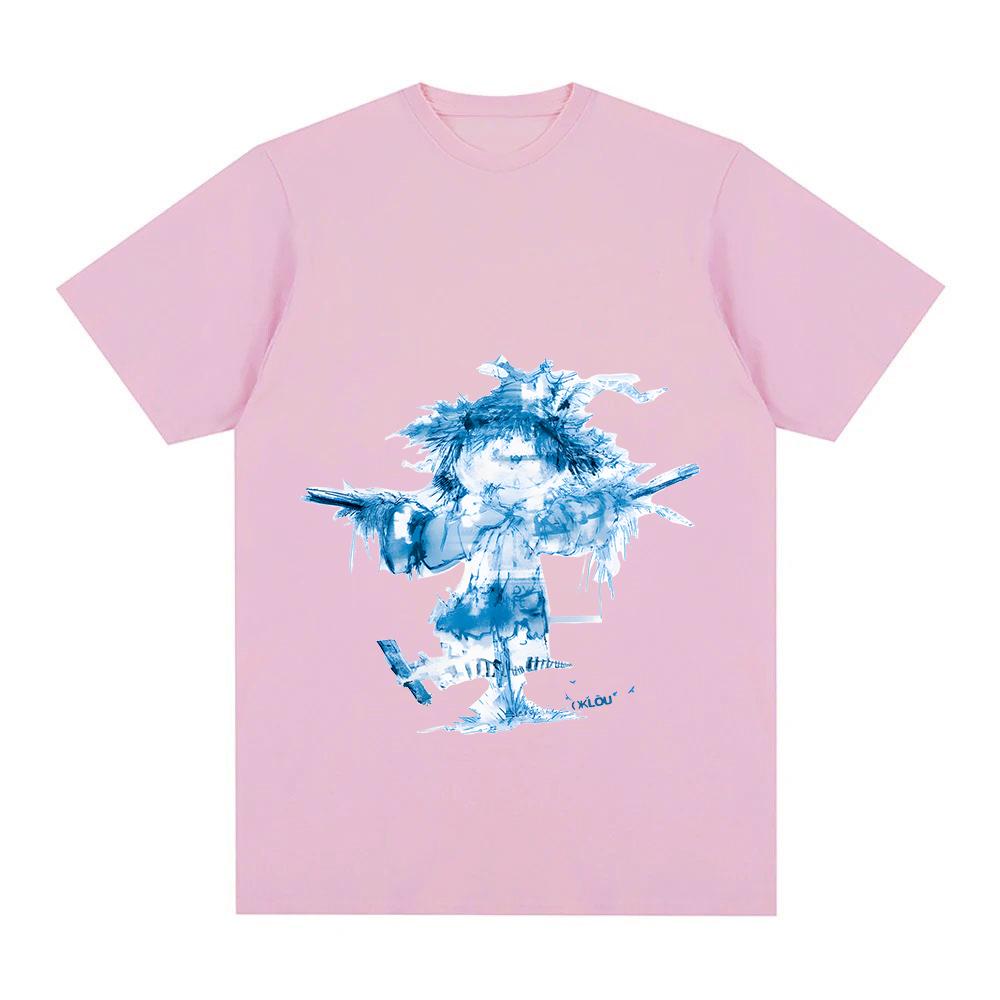 Oklou T-Shirt KÖRPERGRÖSSE Grafikdruck T-Shirts Kawaii Cartoon Druck Freizeitkleidung Damen/Herren 100% Baumwolle Anime T-Shirt Band T-Shirt Lustige Sommer Oberteile