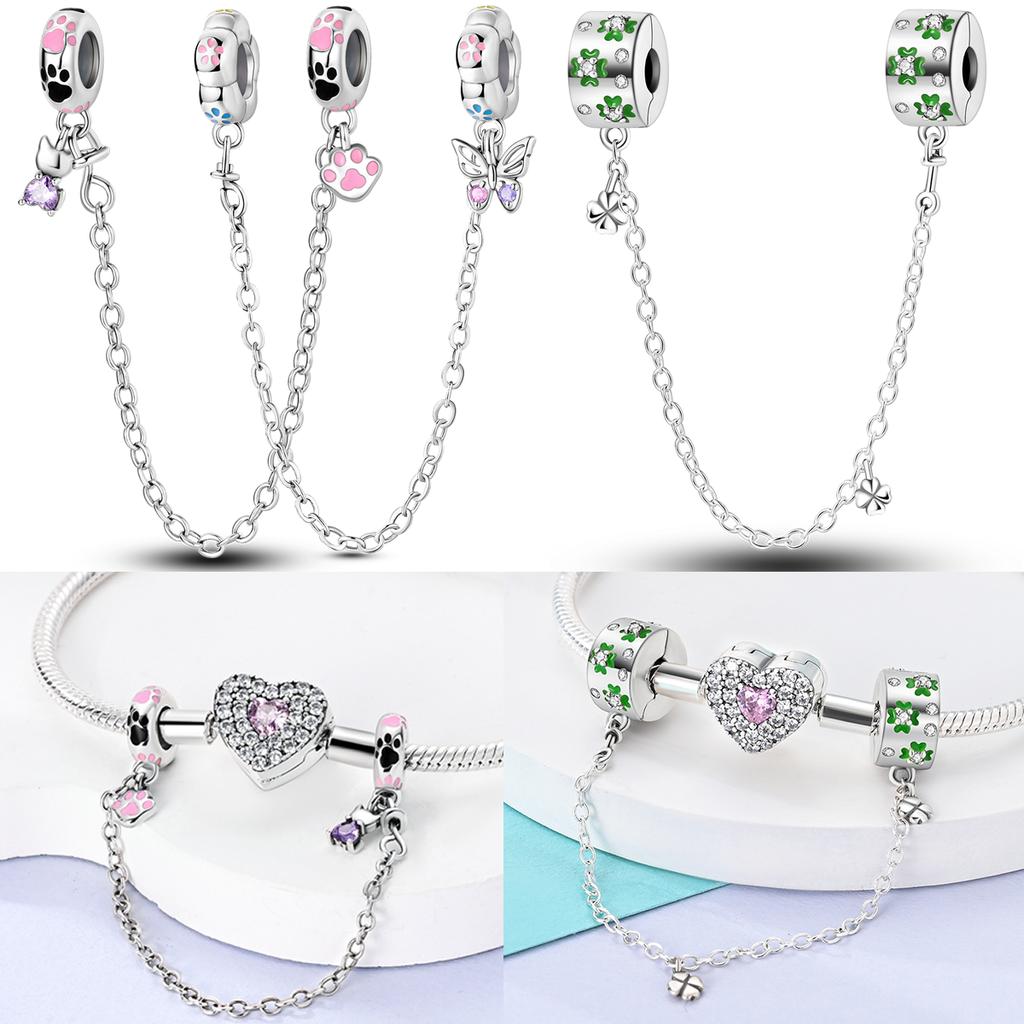Newest Charm Bead Charms Bead Copper Lovely Cat Moon Eternal Love Heart Dangle Compatible With Authentic Bangle Bracelets Do It Yourself Jewellery