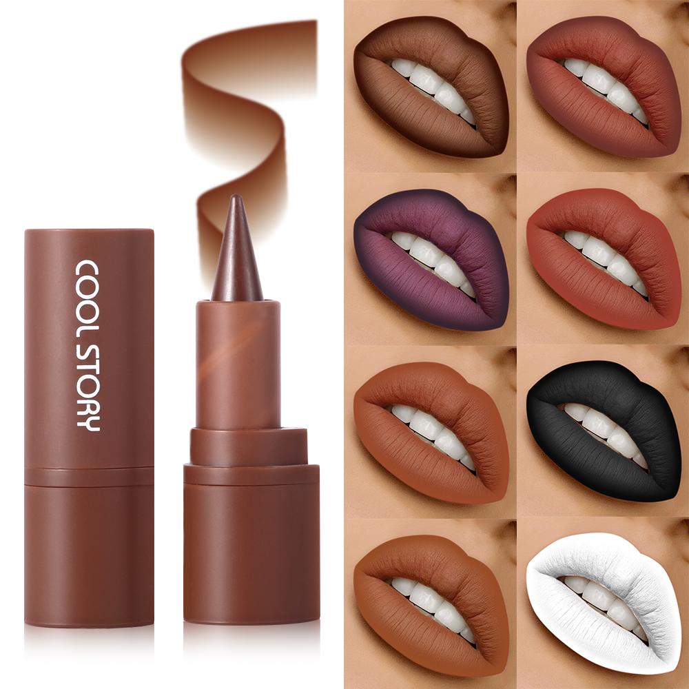 Matte Mist Face Warhead Lipstick Autumn/Winter Earth Color Waterproof Eyeshadow Gradual Blending Perfect 2-in-1 Lip Liner Lip Combo