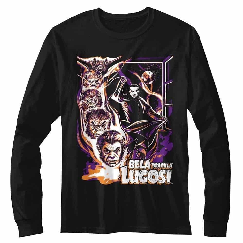 Bela Lugosi Vampire Bat Transformation Long Sleeve T Shirt XXXXL