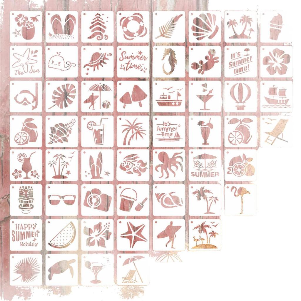 Cross-Border Floral & Plant Garden Themed Stencil Collection - 56 Designs