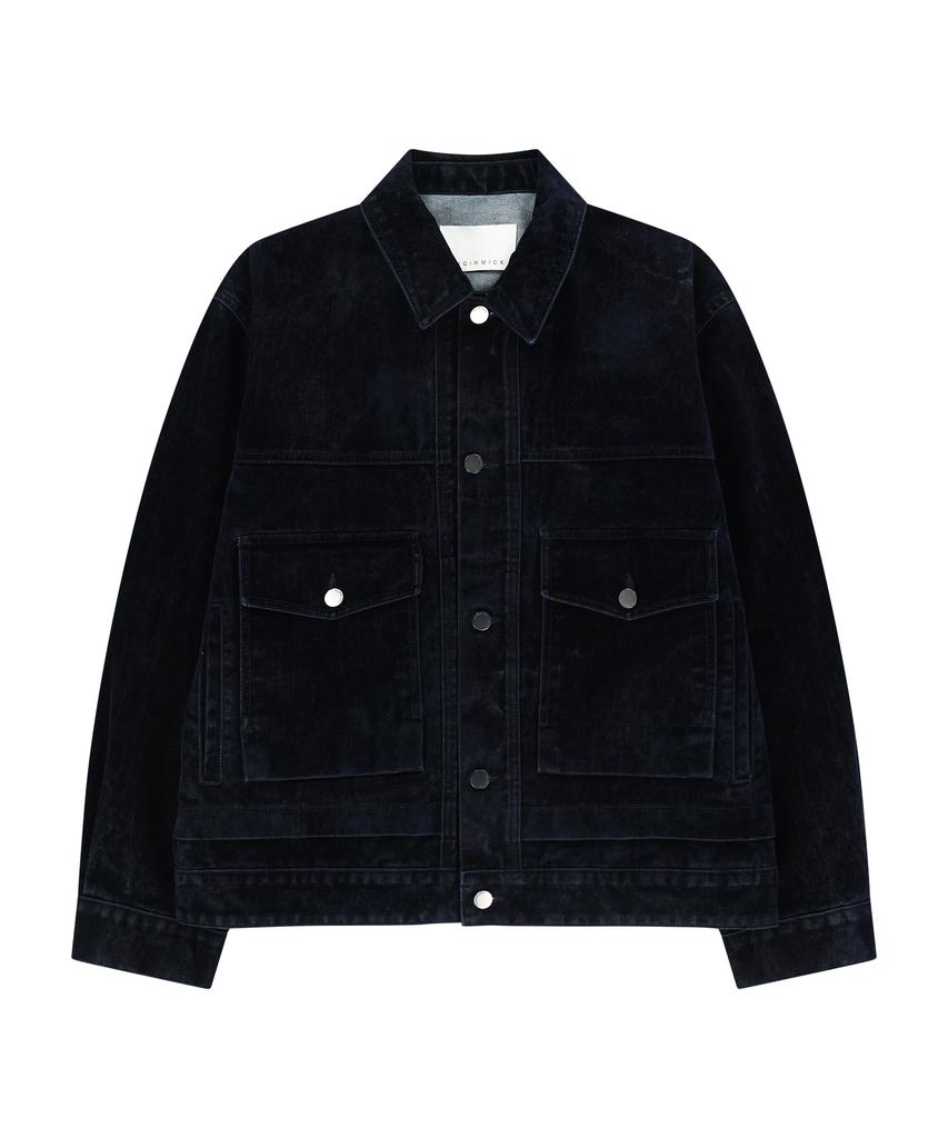 Ungimmick Velvet Denim Trucker Jacket (Navy)