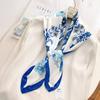Summer new ink painter hand curling 91 square scarves in stock simulated silk twill temperament shawl manufacturer