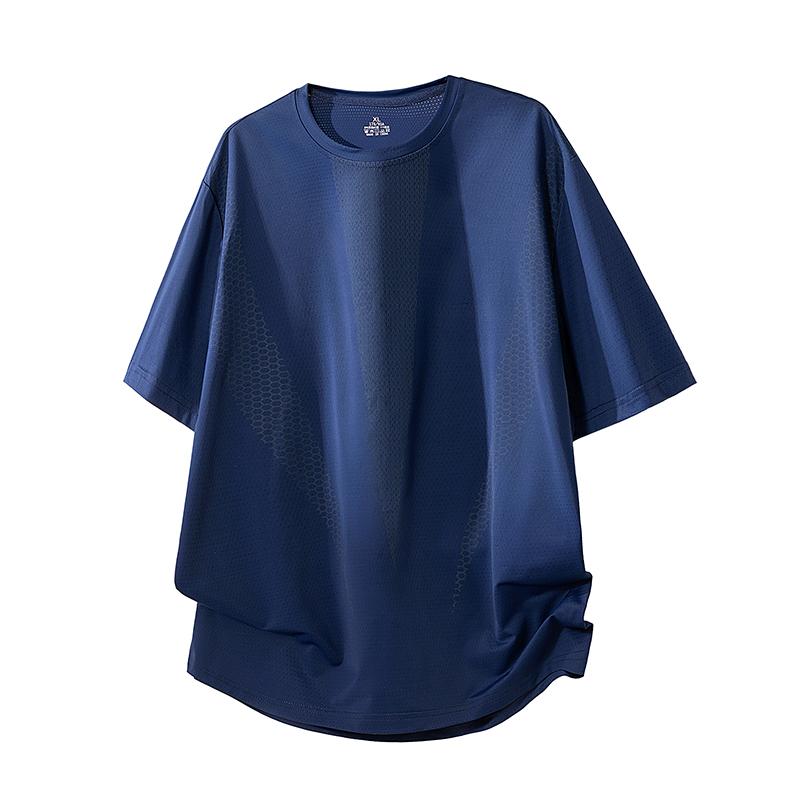 

Quick Drying Sports T-shirt Men s Ice Silk Fitness Loose Summer Thin Short Sleeved Running Top M