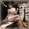 Cosplay Sexy Secretary Uniform Tie Sexy Extreme Tight Skirt Short Sleeve White Lingerie Babydoll Costume Cute Moe Photoshoot Set [Sekuee] Women's