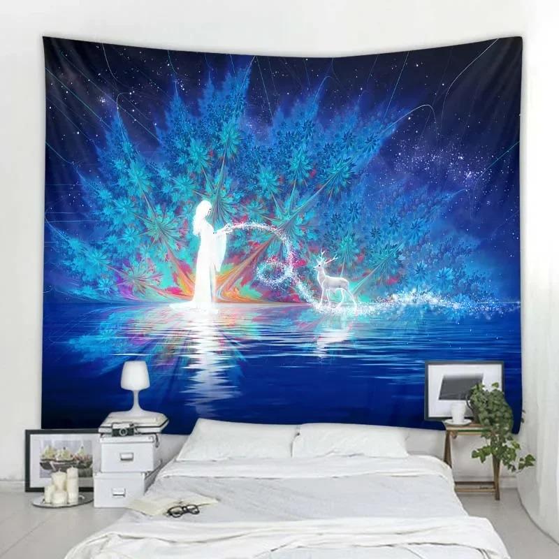 Фэнтезийная сцена звездное небо декоративный гобелен офис гостиная украшение домашний — фото 3