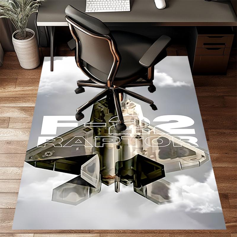 Aircraft Polyester Carpet, Soft Indoor Mat for Office Chair, Living Room, Computer Desk - Decorative Home Office Rug Design