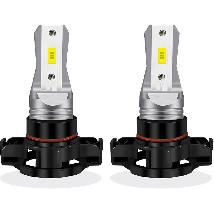 2504 PSX24W LED Fog Light Bulbs or DRL 10000LM Super Bright 6000K Xenon White 12276 Fog Lights Bulb Replacement for Cars, Play and Plug (Pack of 2)