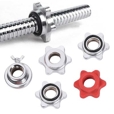 Durable Weight Steel Spring Dumbbell Spinlock Collars Spin Lock Screw Barbell Bar Clips Check Nut