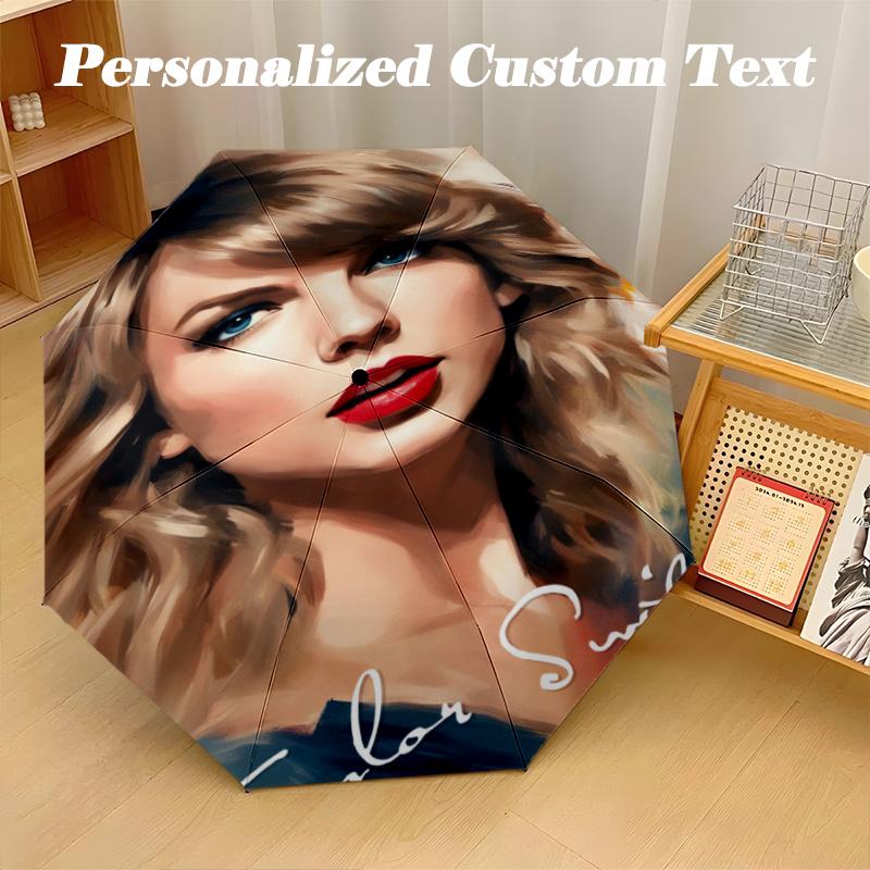 Portable Auto Folding Umbrella,Taylor Swift 8 Rib Waterproof Umbrella For Camping Commute