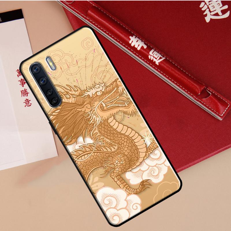 Chinese Dragon Case For Oppo A60 A98 A58 A78 A18 A38 A80 A40 A77 A57 A17 A74 A54 A94 A96 A76 A16 A15 A5 Pro