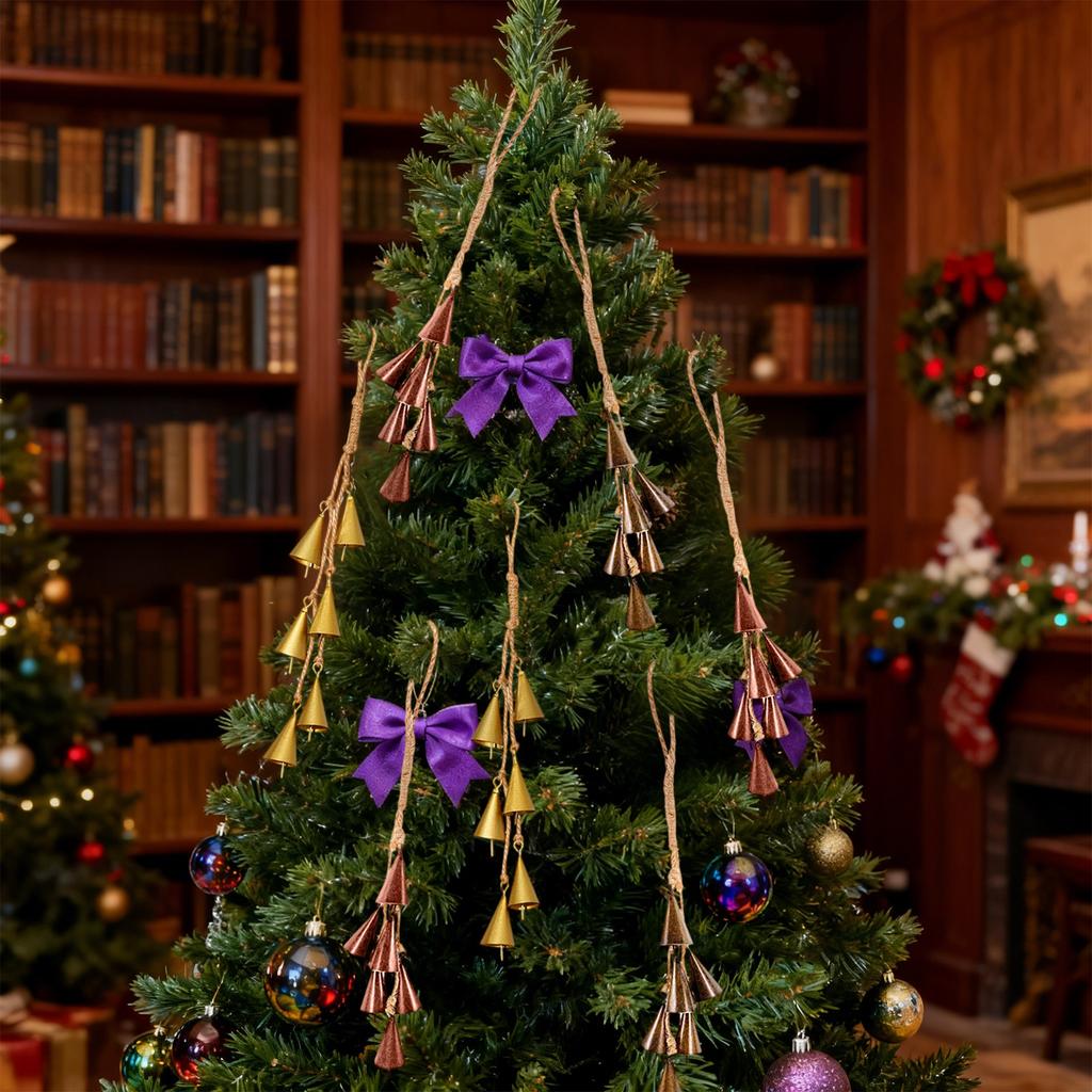 Christmas Bells, Witch Bells, Hemp Rope Bell Decorations, Christmas Tree Bell Ornaments, Christmas Bells, Vintage Gold Bells