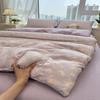 Ins wind bed four-piece spring small fresh quilt cover cartoon washed cotton bed sheet school dormitory bed three-piece set