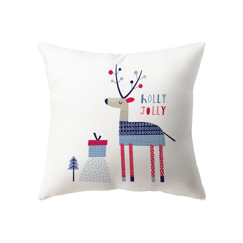 Christmas Decoration Santa Claus Print Pattern Cushion Cover Home Living Room Sofa Decoration Square Pillow Pillow Cover