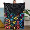 1pc Vibrant Abstract Flannel Blanket - Soft, Breathable  Polyester, All-Season Cozy Throw with Colorful Digital Print, Perfe