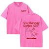 2026 Mens Tops Slow Sunday Coffee Club Funny Meme T Shirts Men Retro Fashion Cotton Tshirt Unisex Harajuku Aesthetic Clothing T