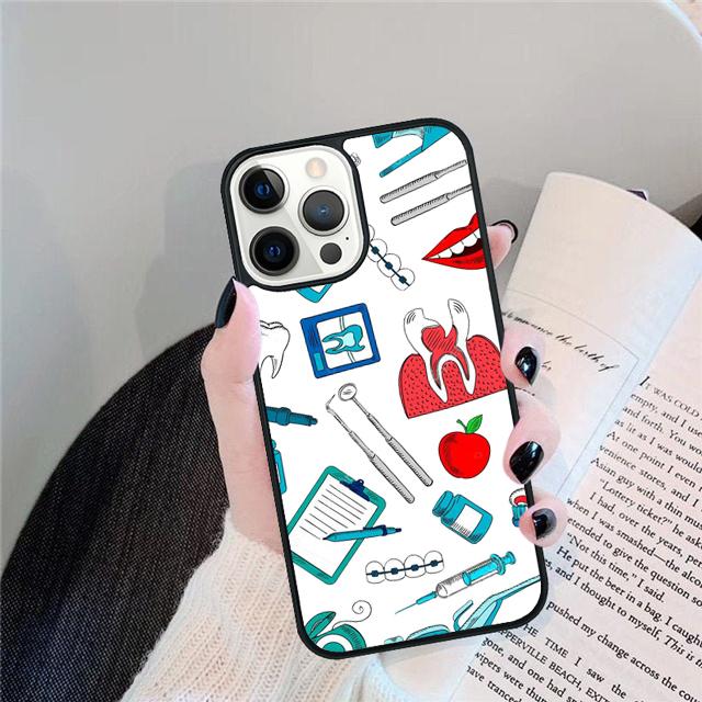 Anatomy Dental Crowned Tooth Crown Phone Case Cover For iPhone 17 Air 15 16 Pro Max 14 13 12 11 Pro Max Plus