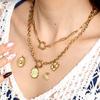 Dainty PVD 18K Gold Plated Stainless Steel Jewelry Multi Color Natural Stone Charm Pendants for DIY Bracelet Necklace Making