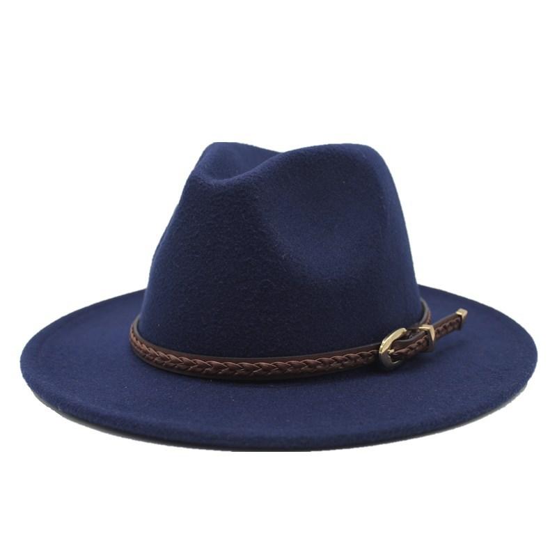 Wish Woolen Hat Big Brim Black Jazz Hat