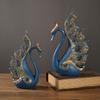Modern Swan Pair Resin Sculpture For Office Living Room Decorative Display