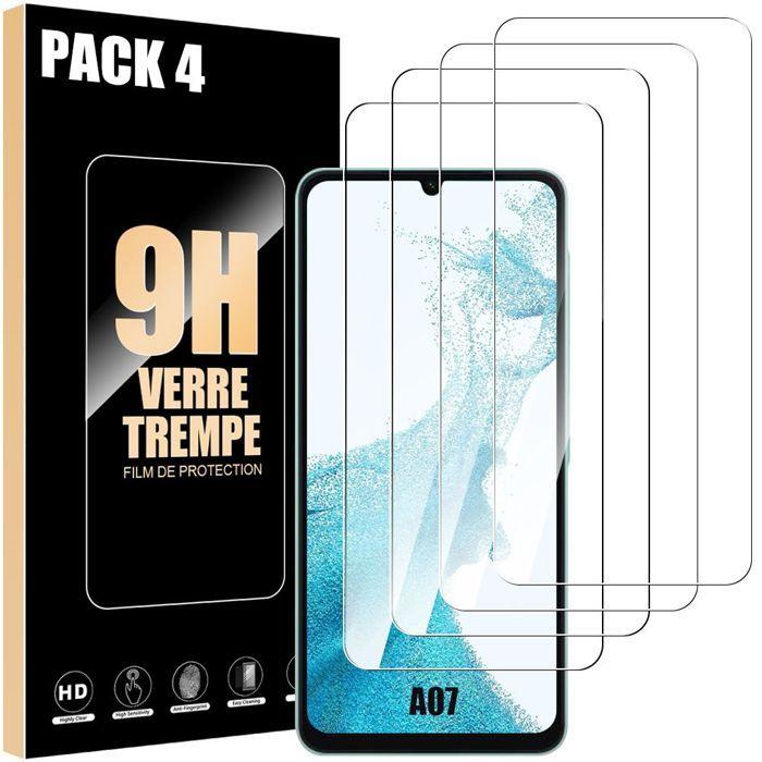 Film de protection en verre trempé - BOOLING - Compatible Samsung Galaxy A07 - Lot de 4 - Résistant aux rayures - Dureté 9H