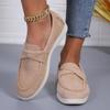Fashion Fashion Pleated Strap Suede Loafers Shoes Women 2025 Summer Round Toe Low Heel Slip On Casual Shoes Soft Sole Holiday Pumps